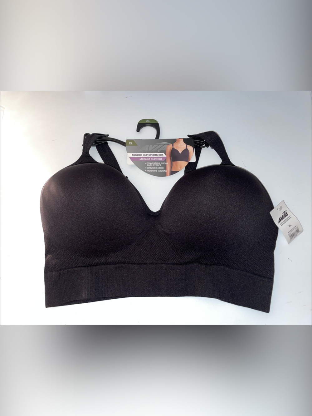 Avia Black Molded Cup Wireless Sports Bra